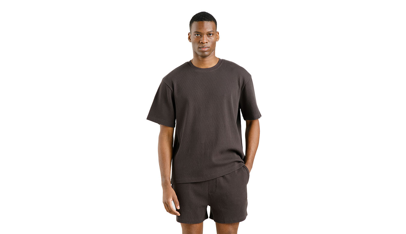 Tričko Dedicated Danviken Waffle Phantom Black