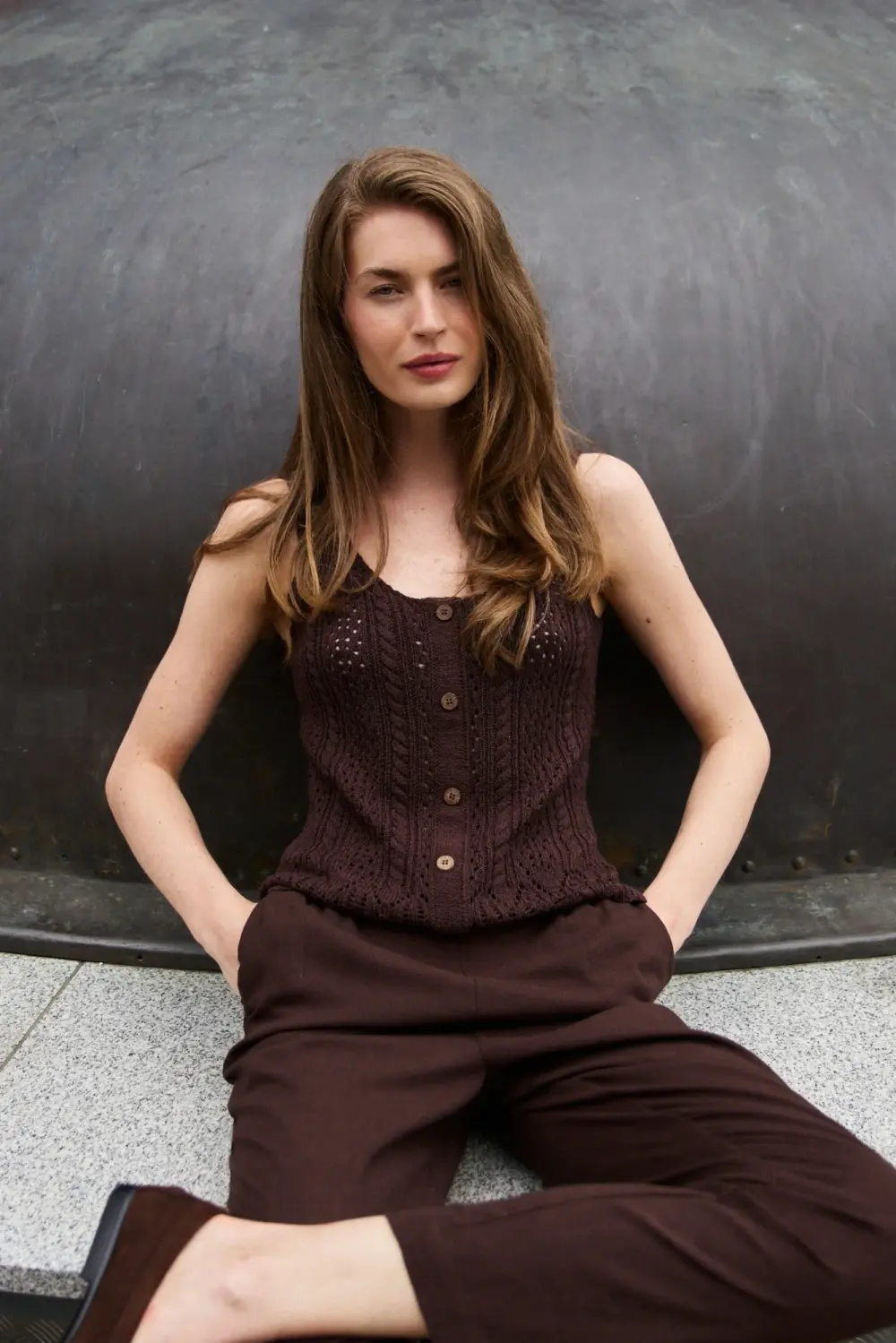Dámsky top Marisse L-Ts-5022 D.Brown