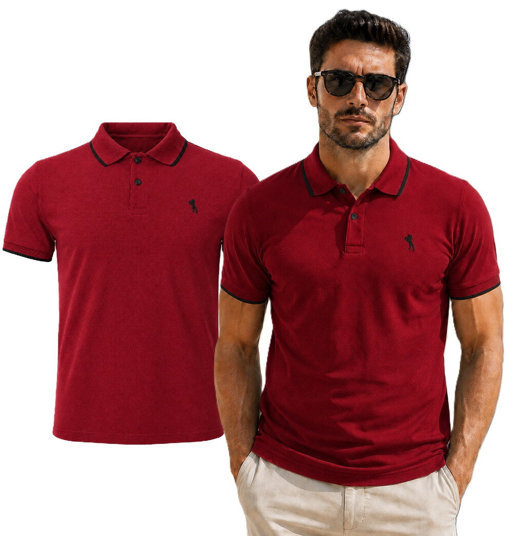 Lion - Pánske polo tričko Iid10135 červené