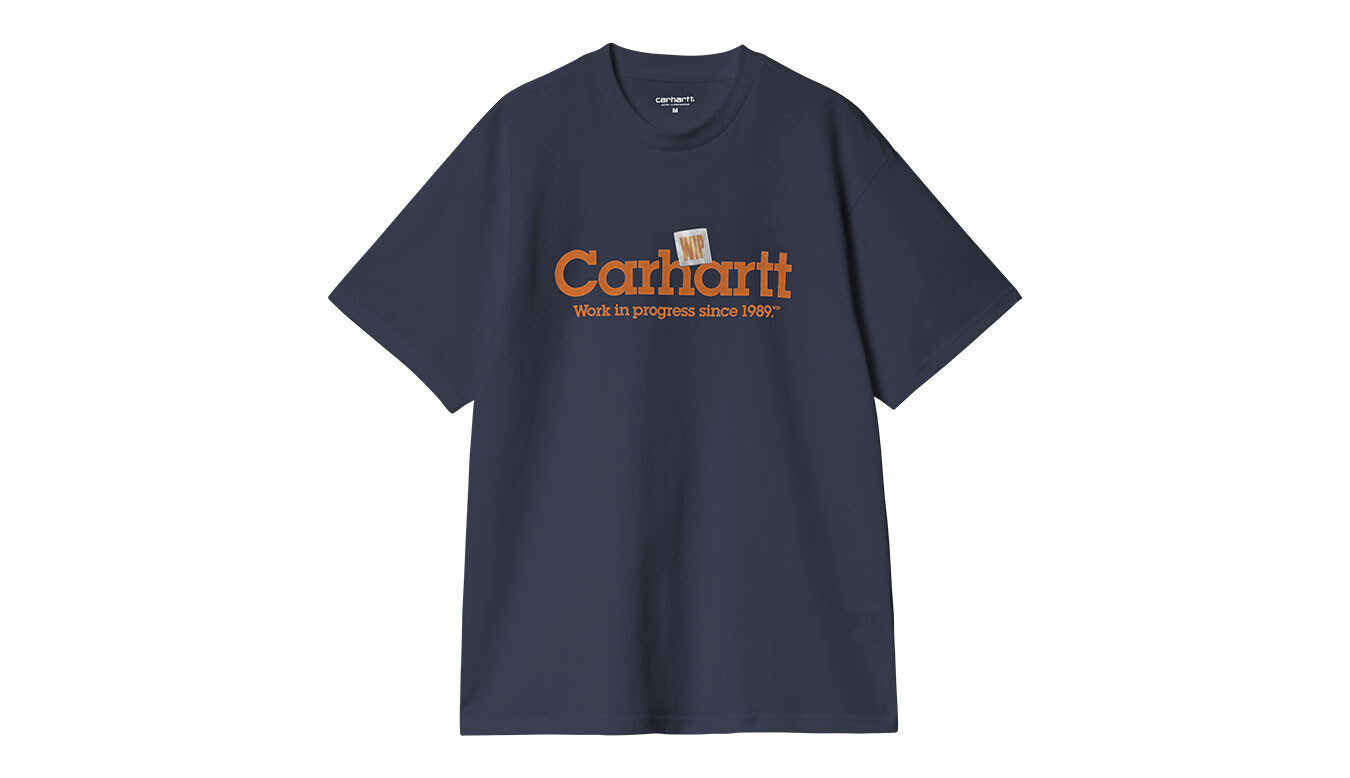 Pánske tričko Carhartt WIP S/S Label Script modré
