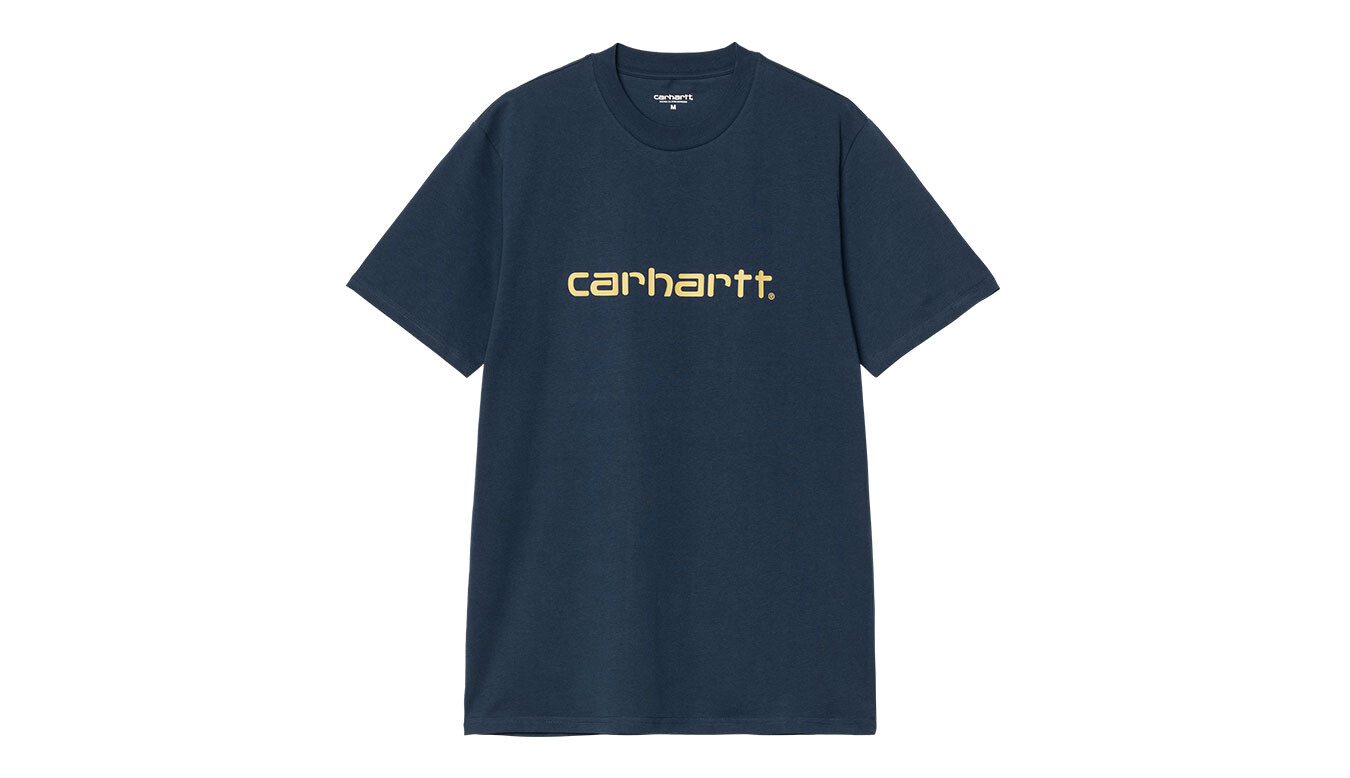 Carhartt WIP S/S Script Tričko Modré