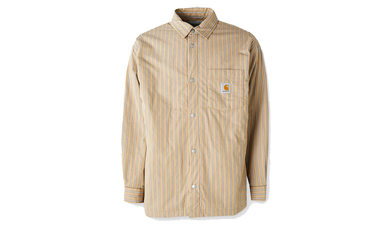 Košeľová bunda Carhartt WIP Grimsby, hnedá