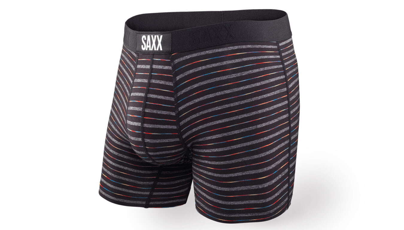 Boxerky Saxx Vibe čierne s prúžkami