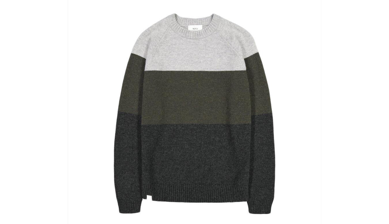 Makia Block Knit mikina sivá