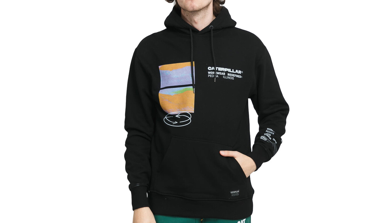Čierna mikina s kapucňou Caterpillar