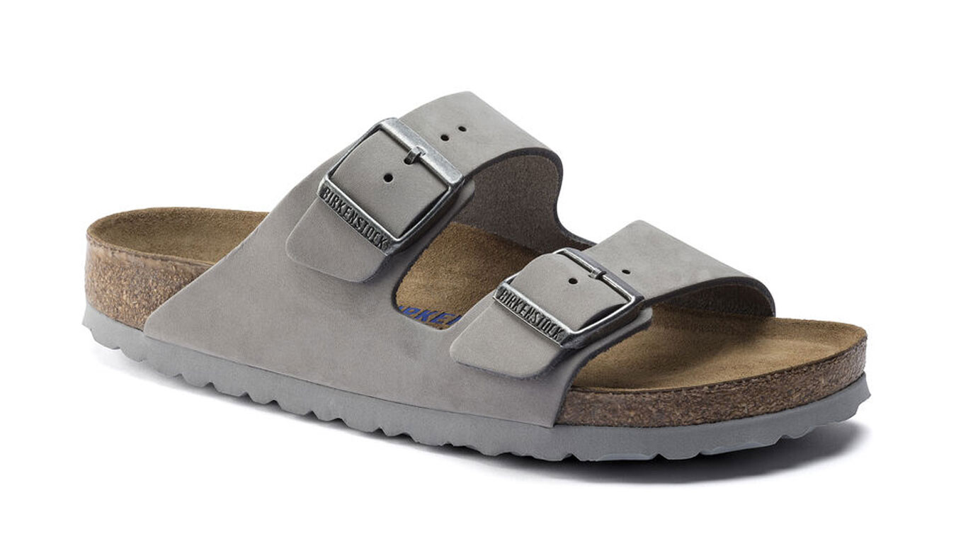 Šľapky Birkenstock Arizona SFB Nubuck Narrow Fit Grey