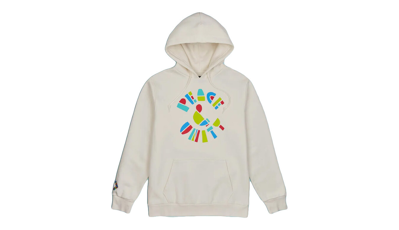 Mikina s kapucňou Converse Peace & Unity biela