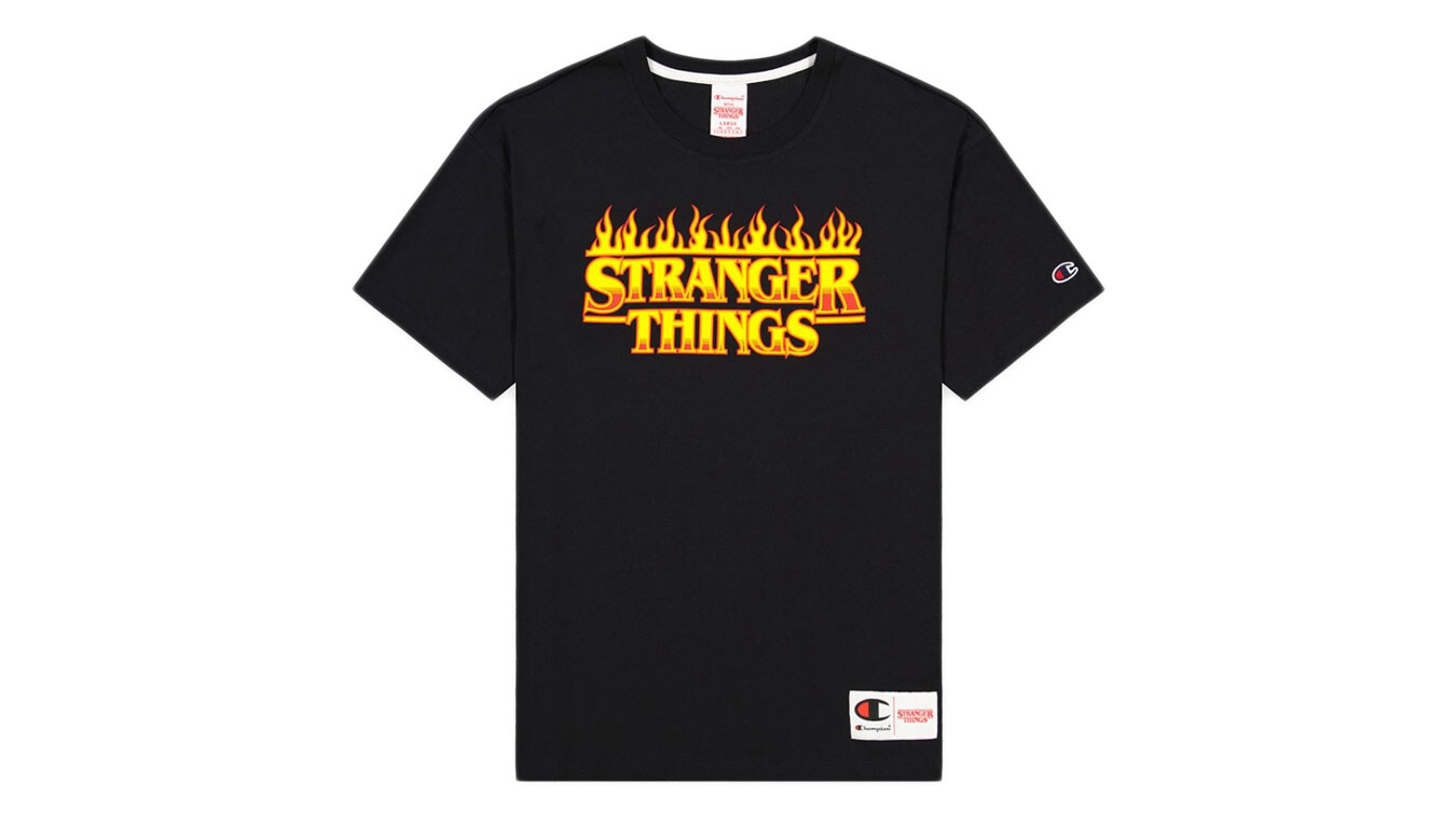 Tričko Champion x Stranger Things čierne