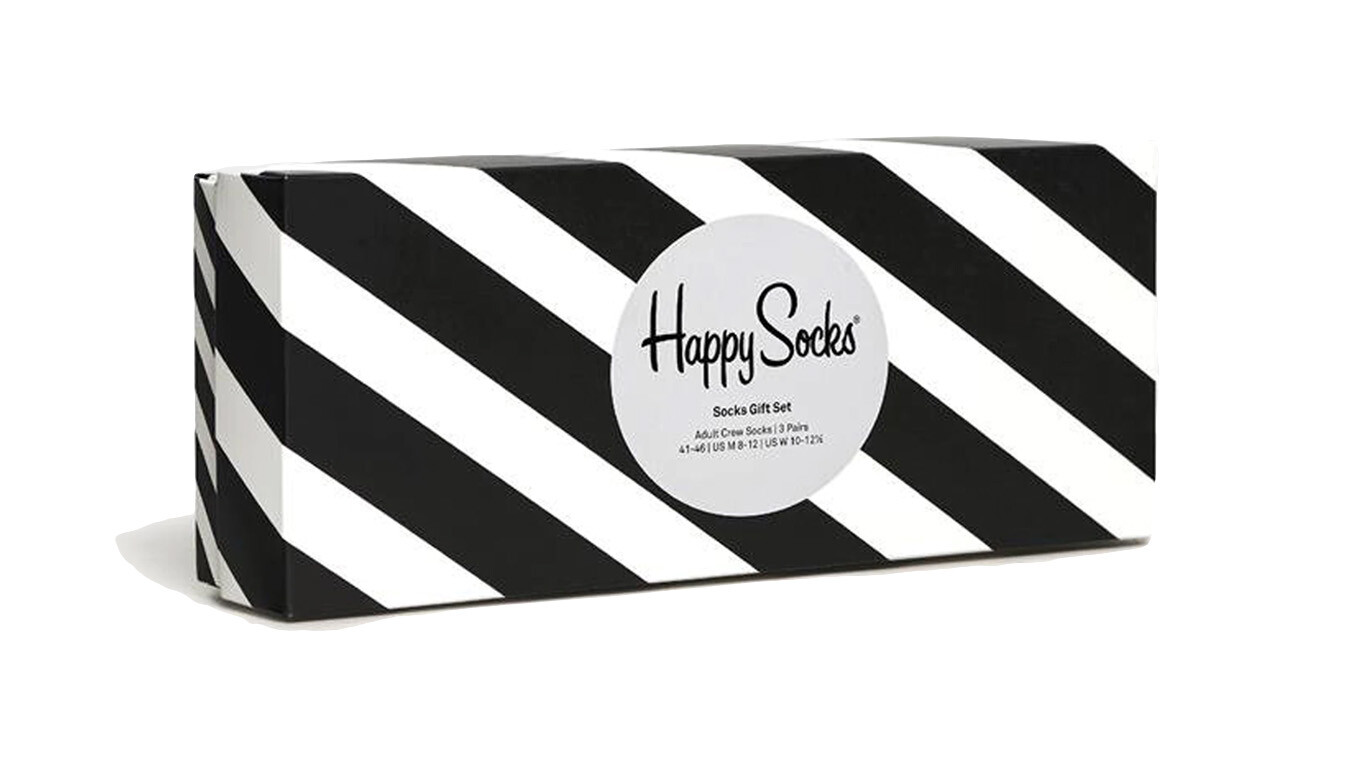 Čierno-biele ponožky Happy Socks 4-pack