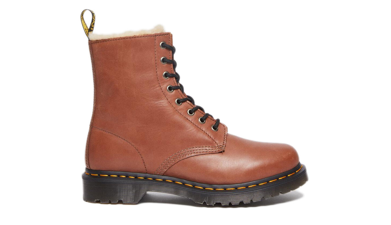 Dr. Martens 1460 Serena kožené čižmy s kožušinou