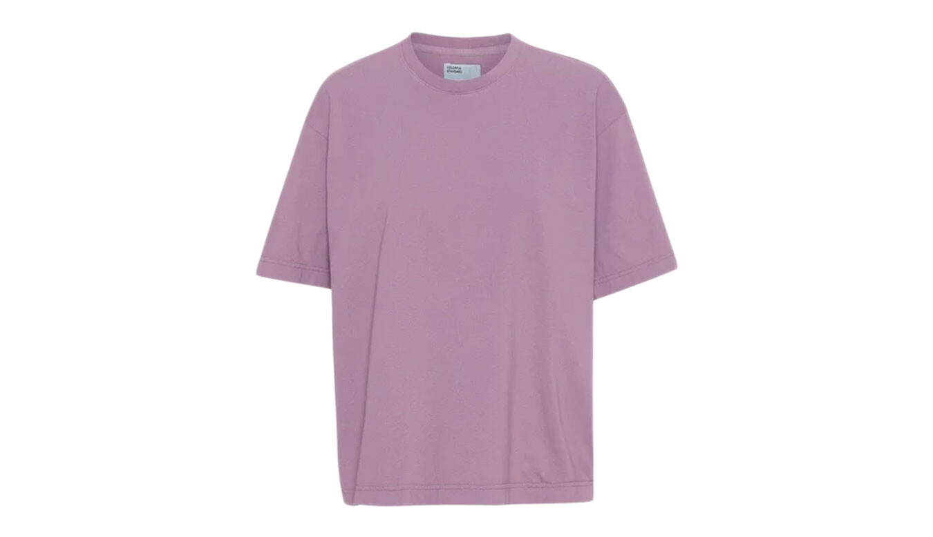 Oversized tričko Colorful Standard fialové