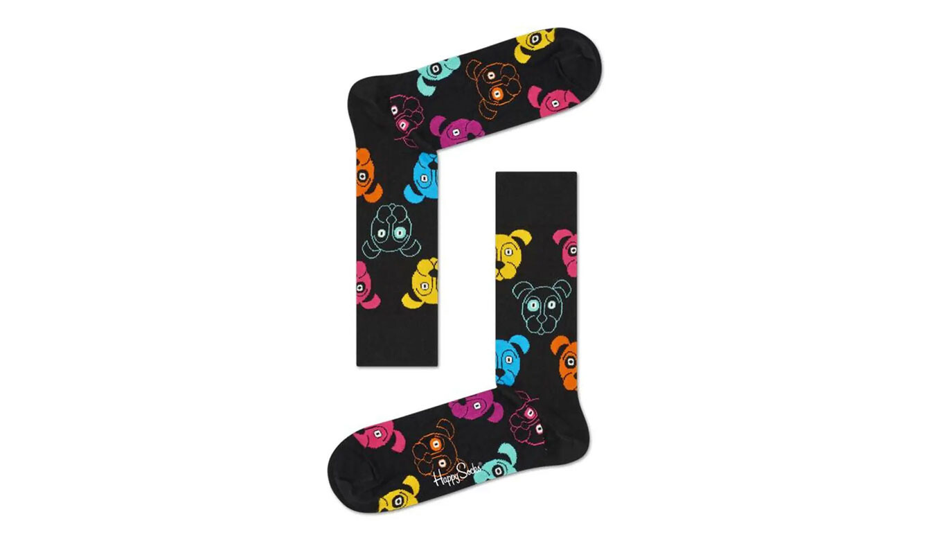 Ponožky - Happy Socks Dog Sock Black