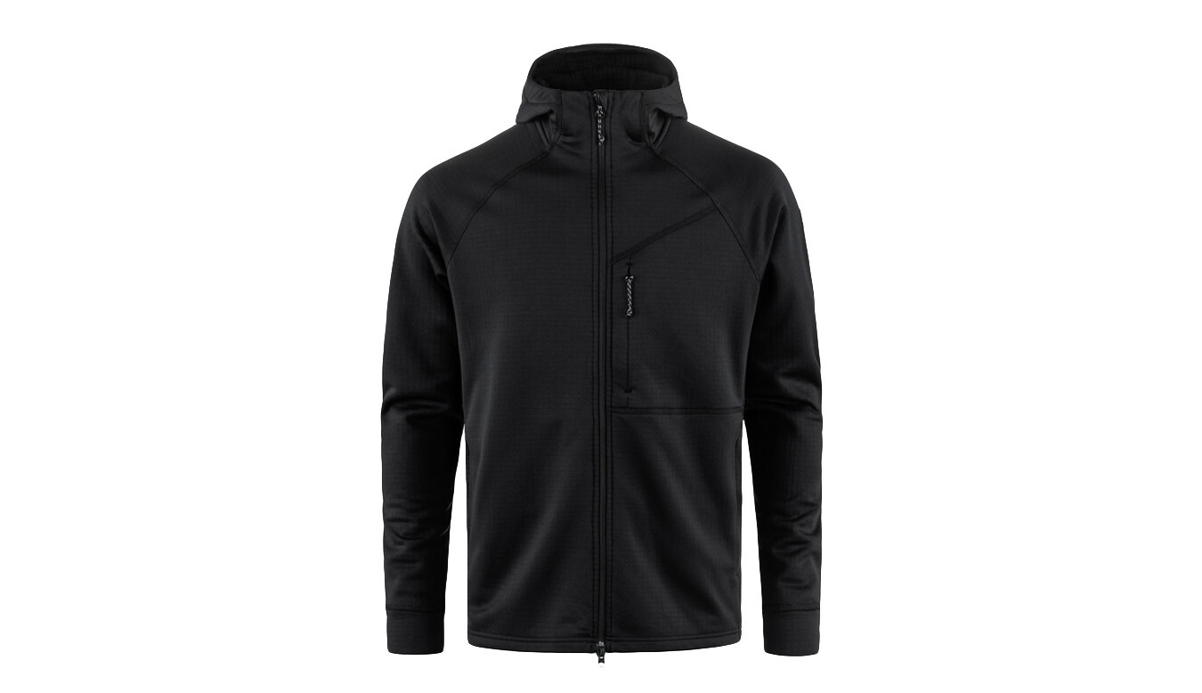 Fjällräven Abisko Grid Fleece Hoodie M Čierna