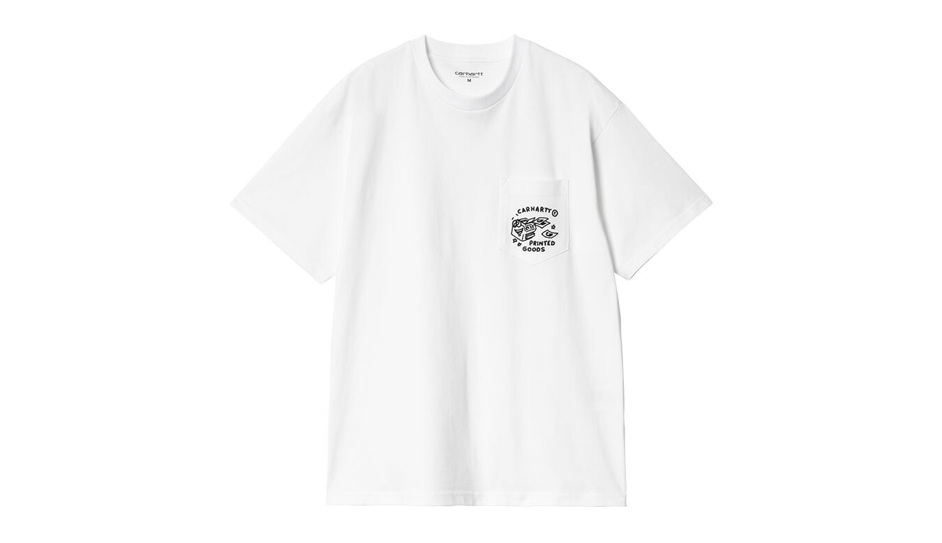 Biele tričko Carhartt WIP S/S Fragments vreckové