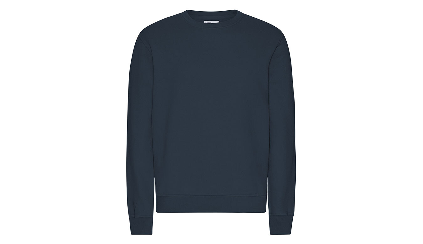 Modrý organický crewneck