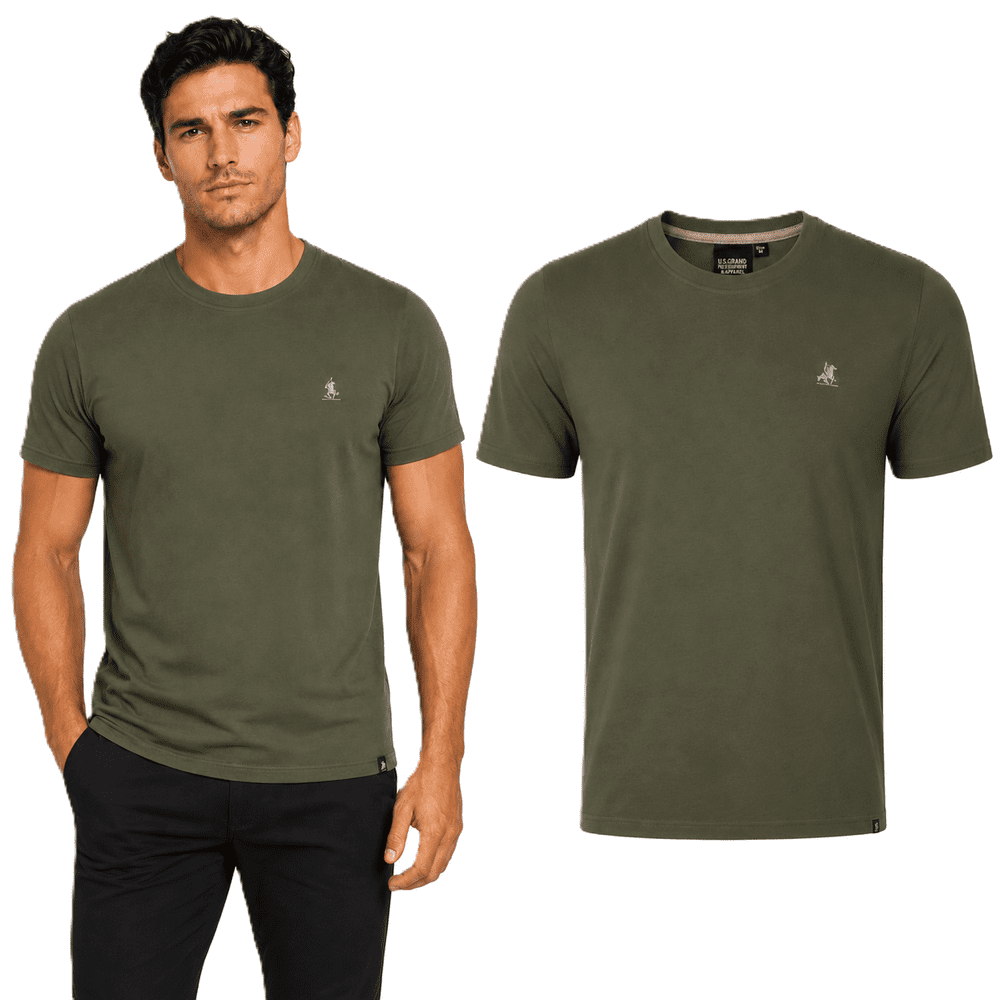Pánske tričko U.S. Grand Polo - zelené/khaki