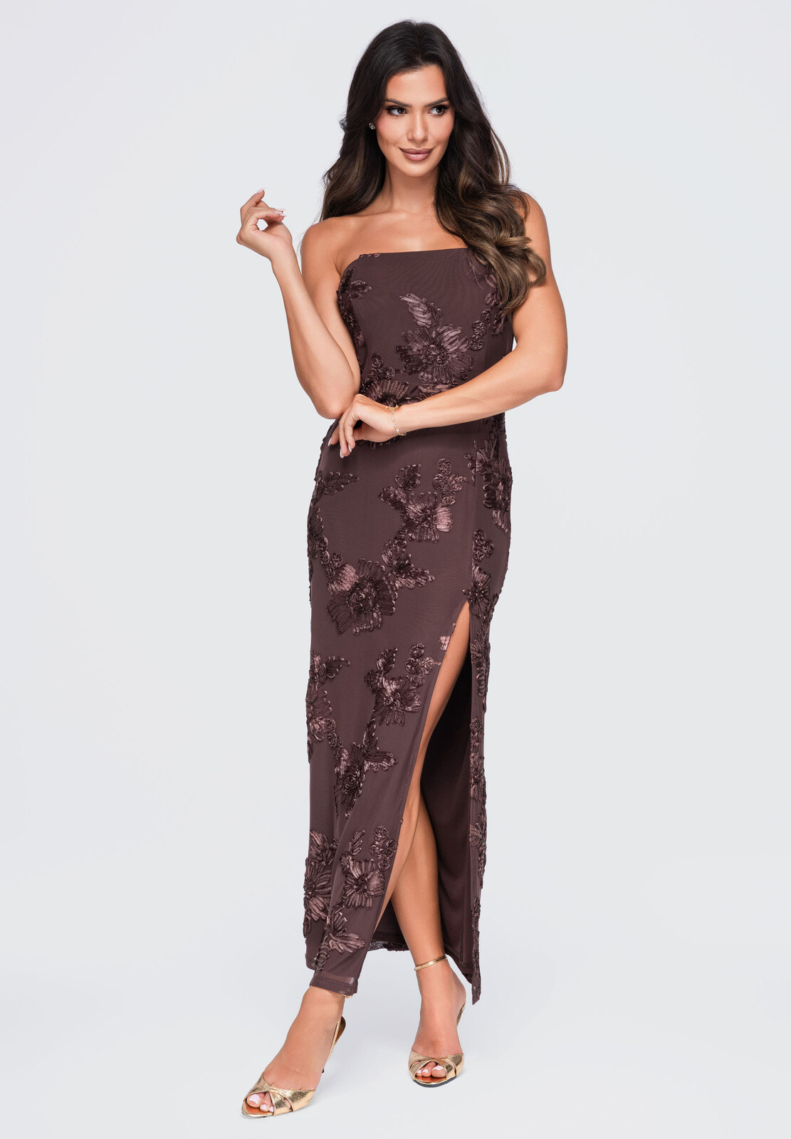 Elegantné maxi večerné šaty Edoti