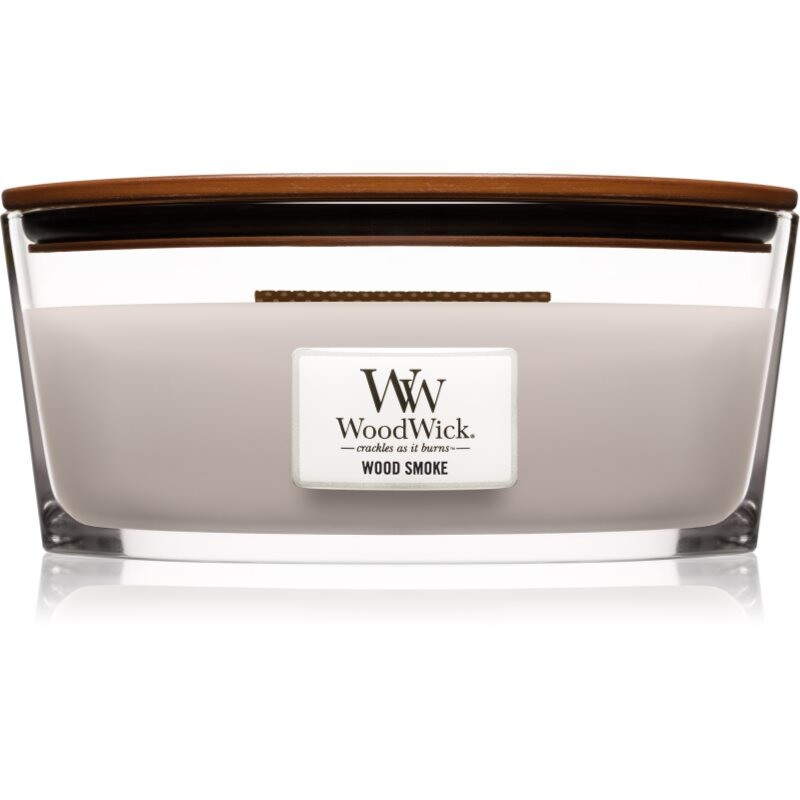 Woodwick Wood Smoke vonná sviečka s dreveným knotom (hearthwick) 453.6 g