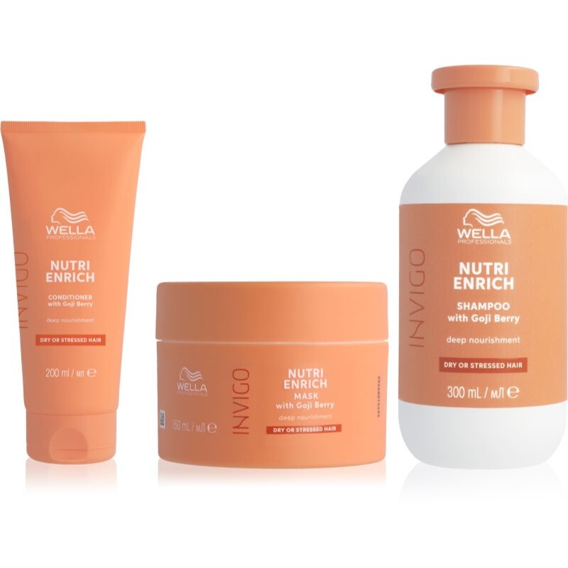 Wella Professionals Invigo Nutri-Enrich sada pre suché a poškodené vlasy 3 ks