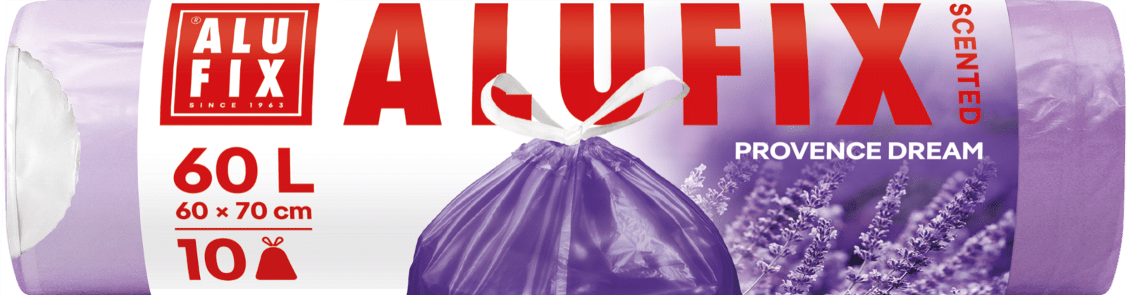 ALUFIX Vrecia na odpad sťahovateľné s vôňou levandule 10 ks