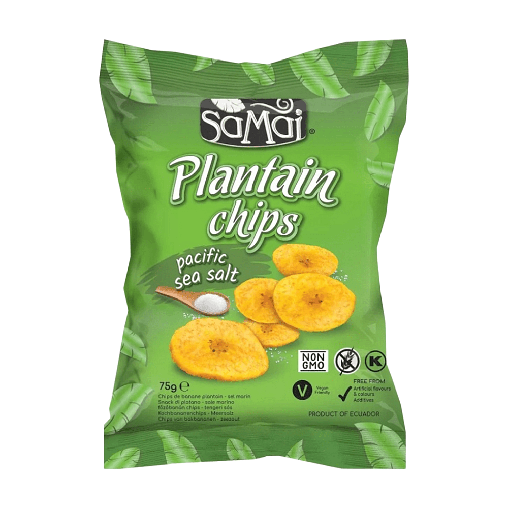 SAMAI Banánové chipsy plantain s morskou soľou 75 g