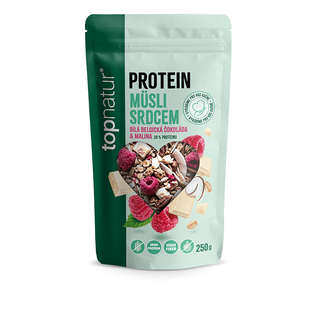 TOPNATUR Proteín müsli malina & biela čokoláda 250 g