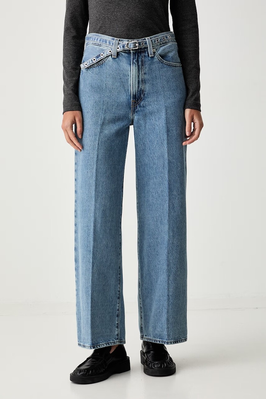 Levi's rifle wide leg dámske RIBCAGE WL BELTED
