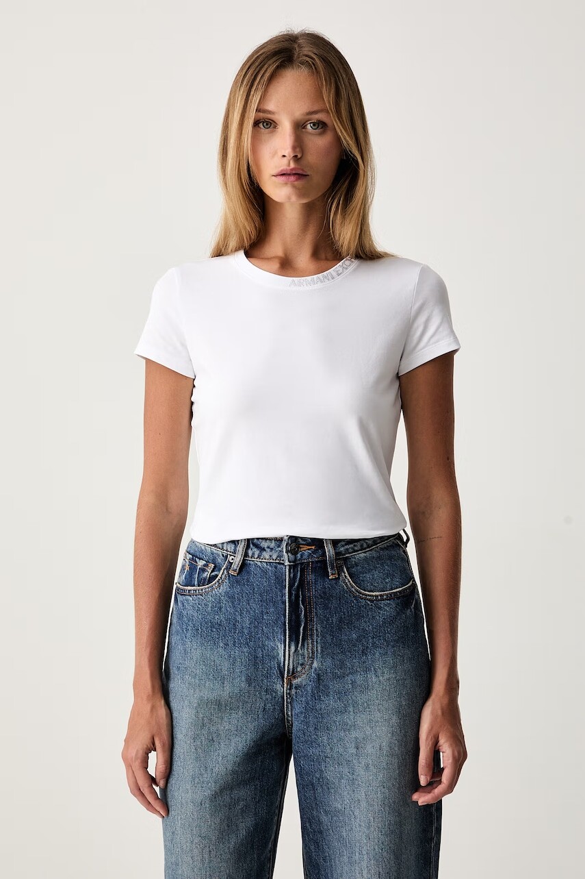 Armani Exchange basic tričko dámske bavlnené s elastanom