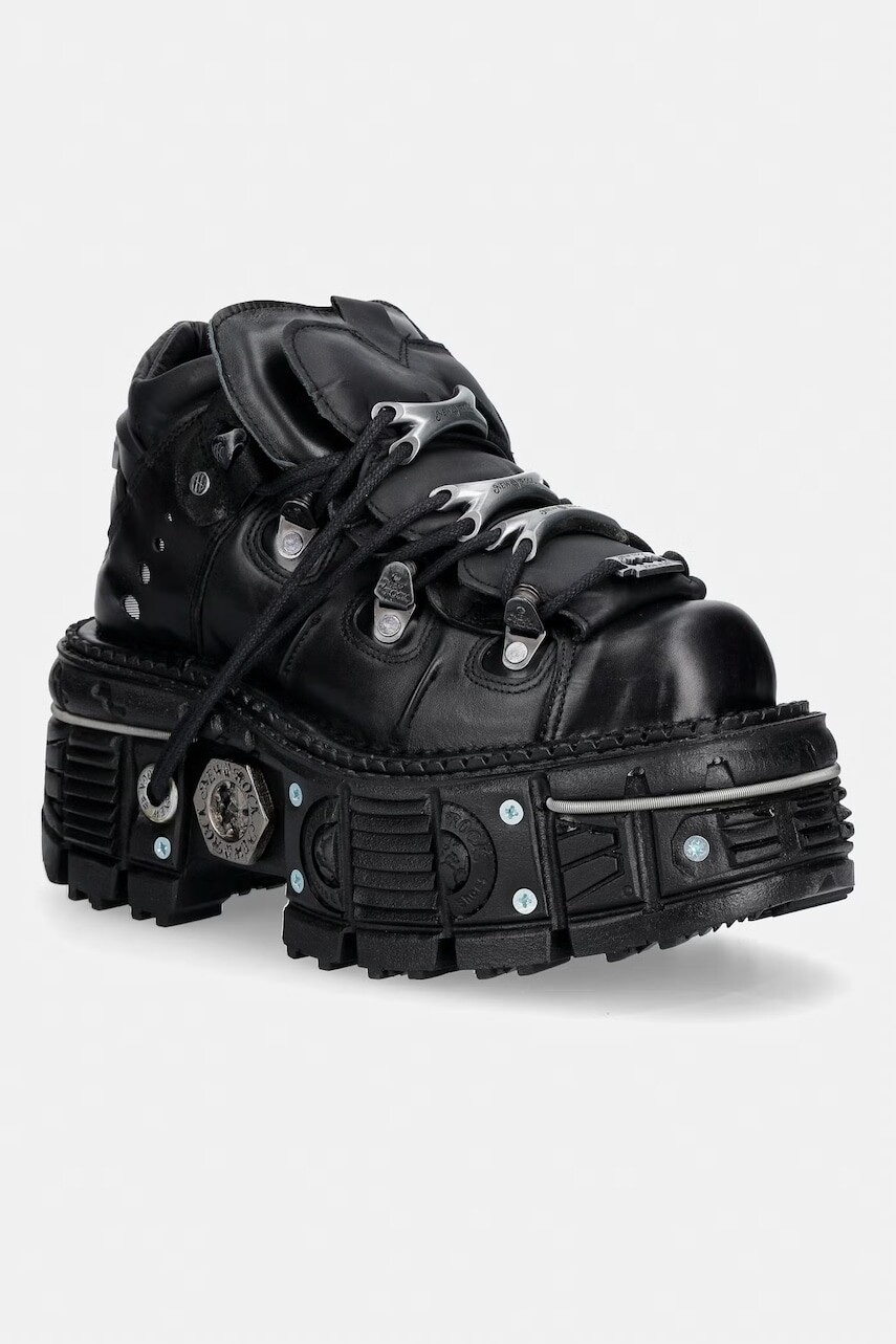 New Rock ITALI NEGRO, TERNERA NEGRO, PULIK NEGRO sneakers dámske kožené