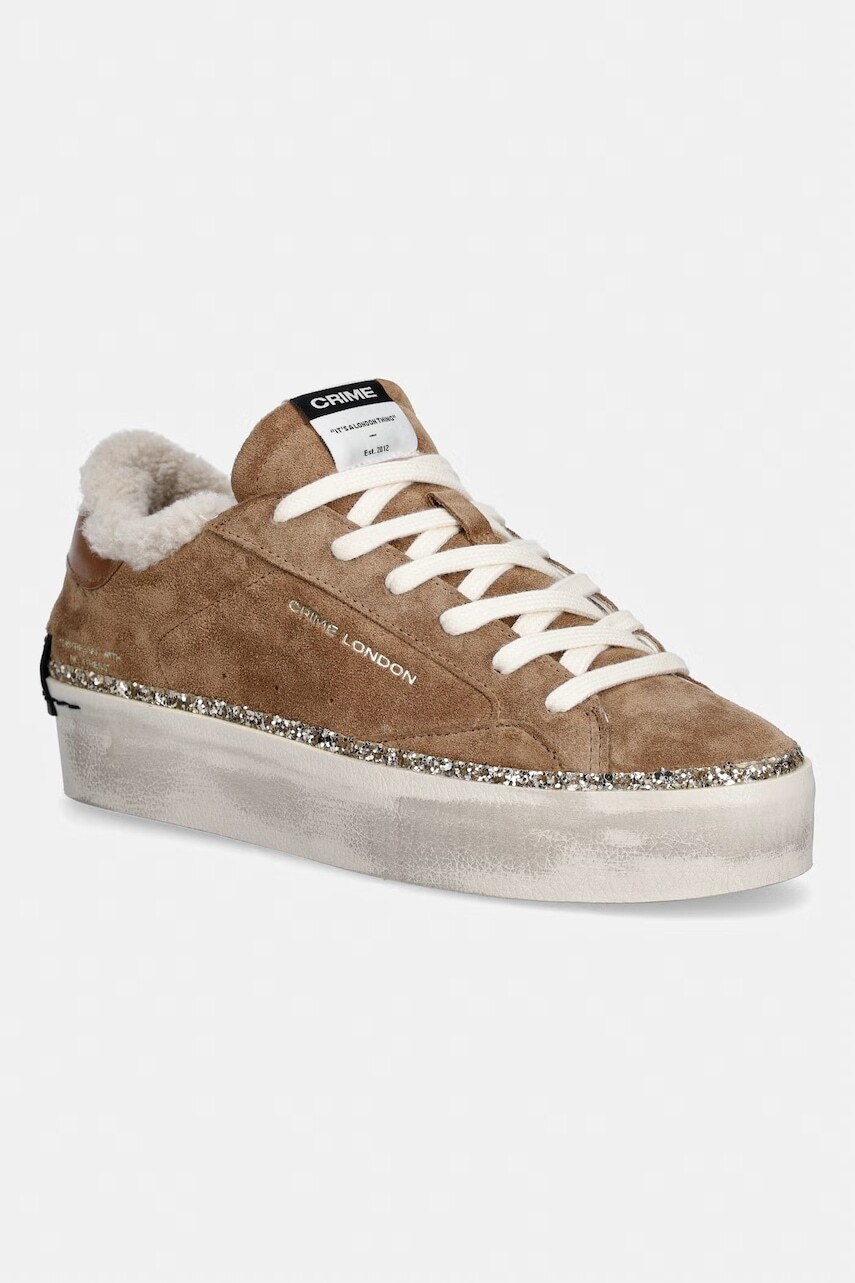Crime London DISTRESSED PLATFORM sneakers dámske semišové