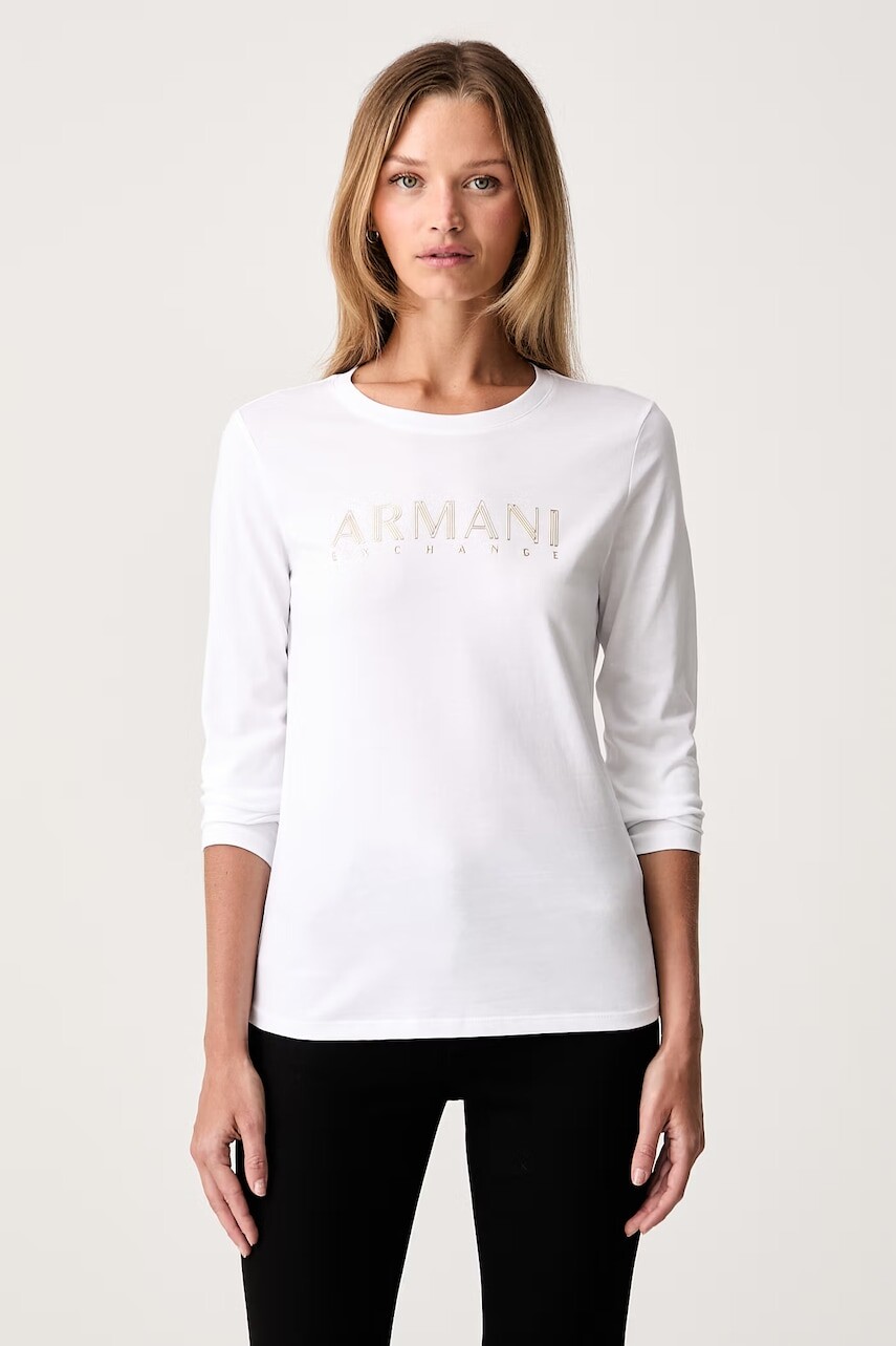 Armani Exchange tričko s dlhým rukávom dámske bavlnené
