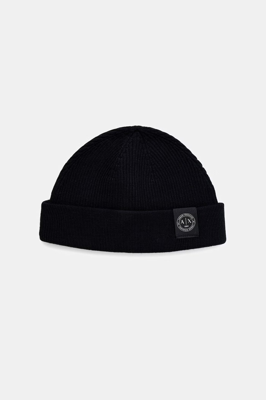 Armani Exchange čiapka beanie pánska s prímesou vlny