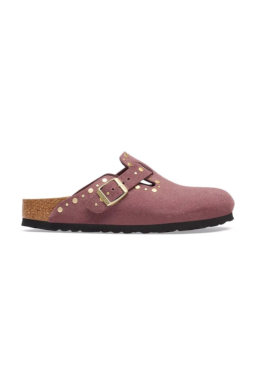 Birkenstock šľapky mules detské semišové Boston Rivets Suede Leather
