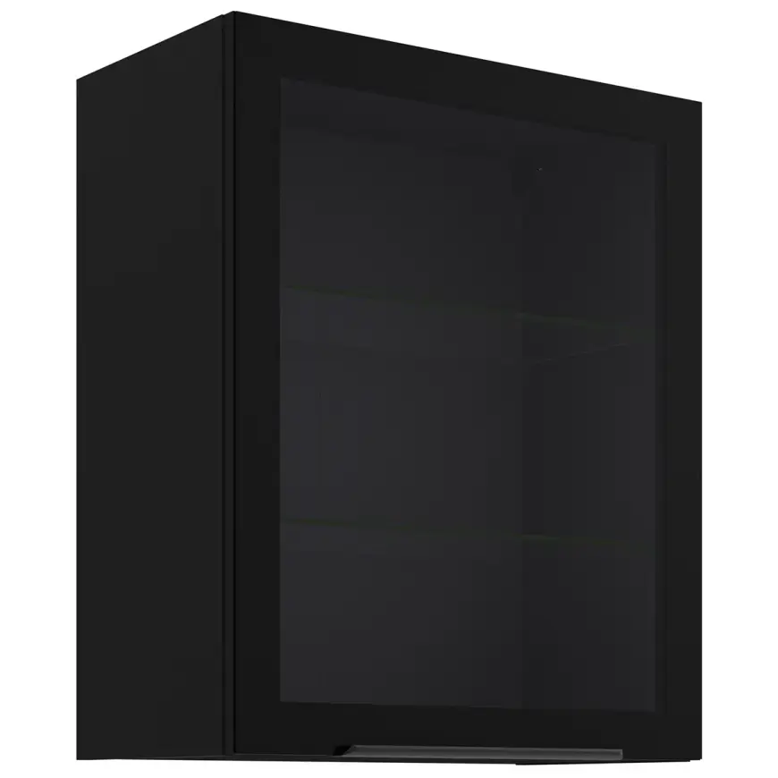 Kuchynská skrinka - vitrína čierna/čierna 60GS-72 1F