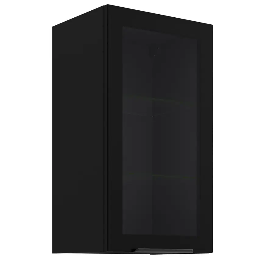 Kuchynská skrinka - vitrína čierna/čierna 40GS-72 1F