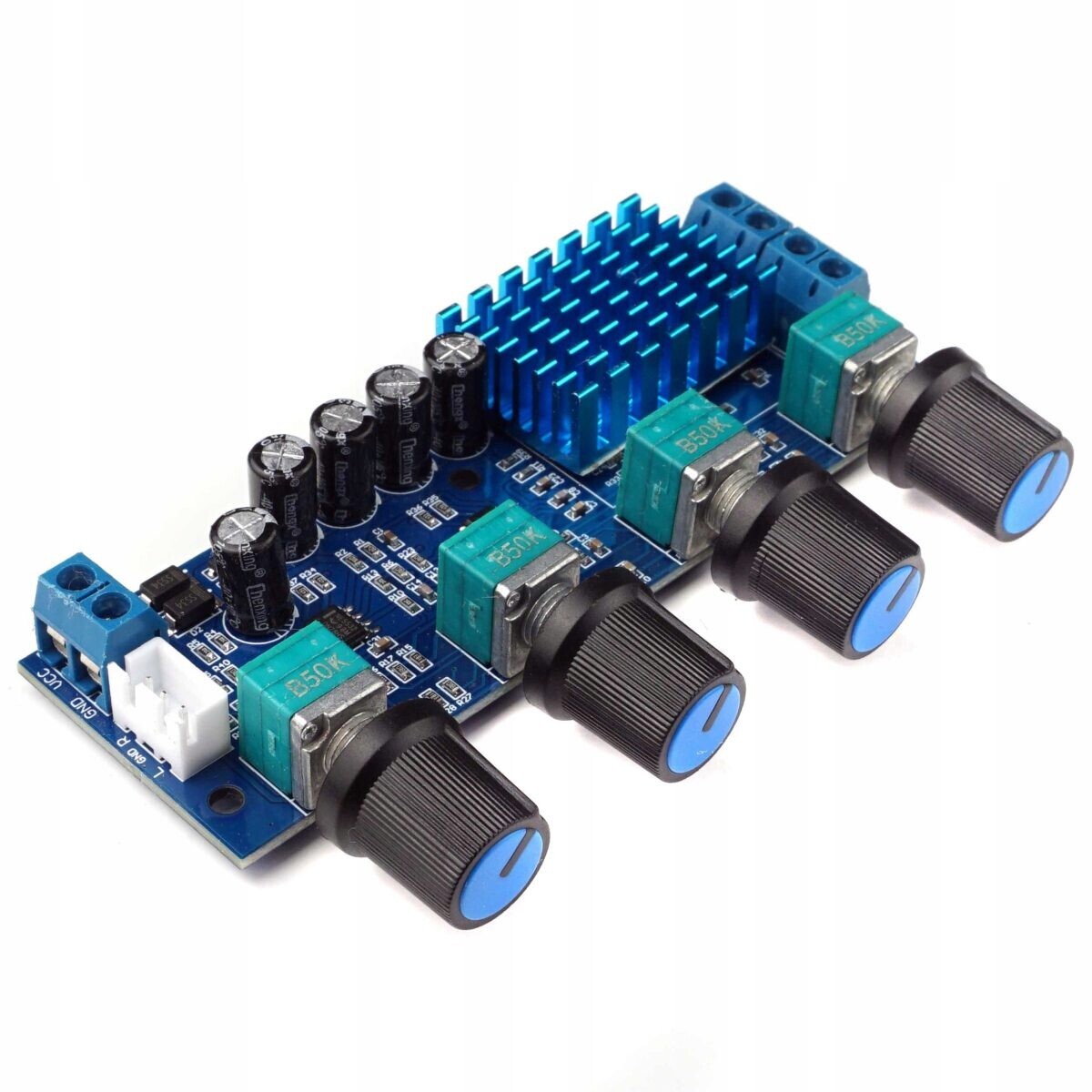 Audio stereo zosilňovač s ekvalizérom - 2x50W, 12V-24V