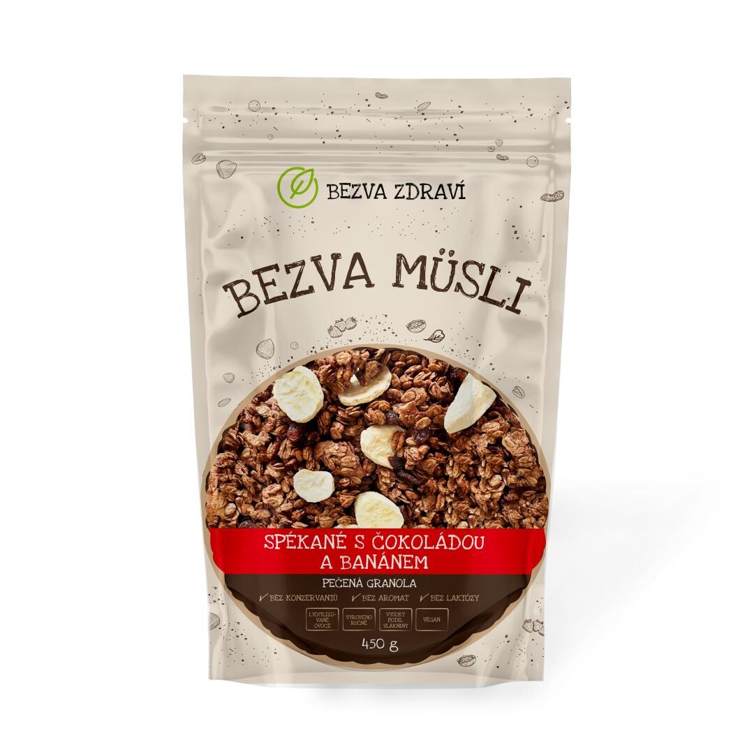 BEZVA MÜSLI Spekané s čokoládou a banánom 450 g