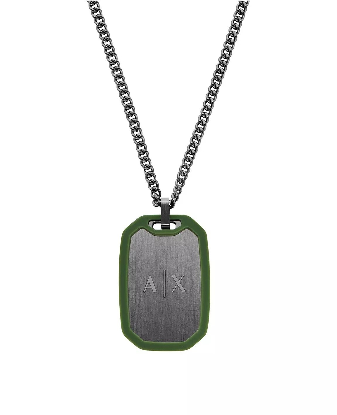 Armani Exchange Oceľový náhrdelník pre mužov Psie známka AXG0170060