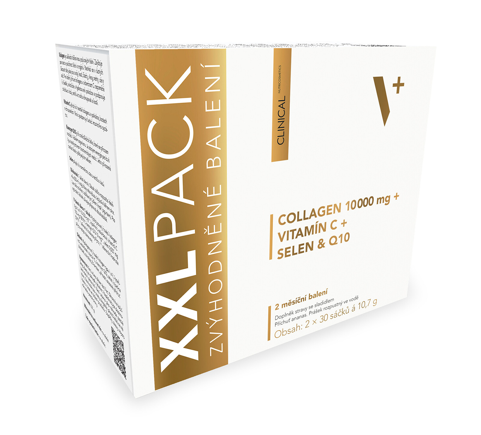 Clinical Collagen 10 000 mg + vitamín C + selén & Q10 XXL pack - Ananás 60 sáčkov