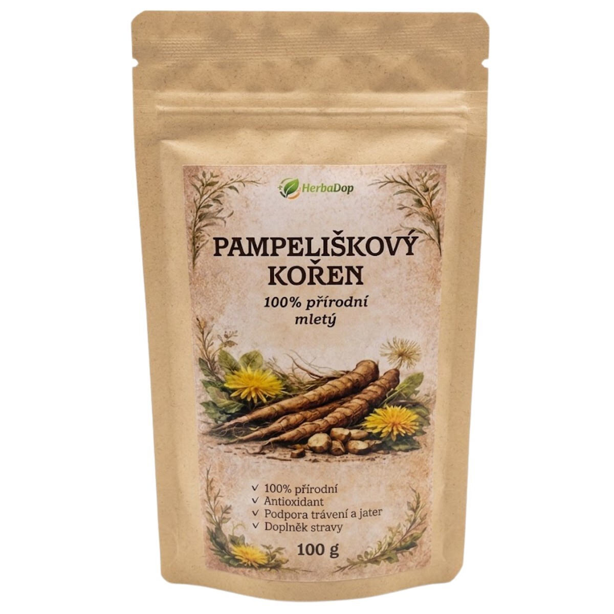 HerbaDop Púpava - prírodný koreň mletý - 100 g