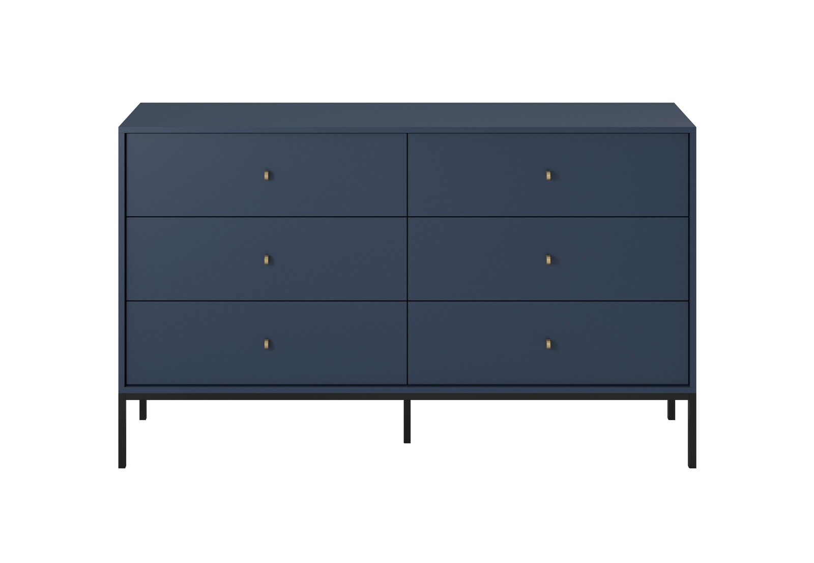 Komoda Mono II 154 cm so zásuvkami modrá/čierna