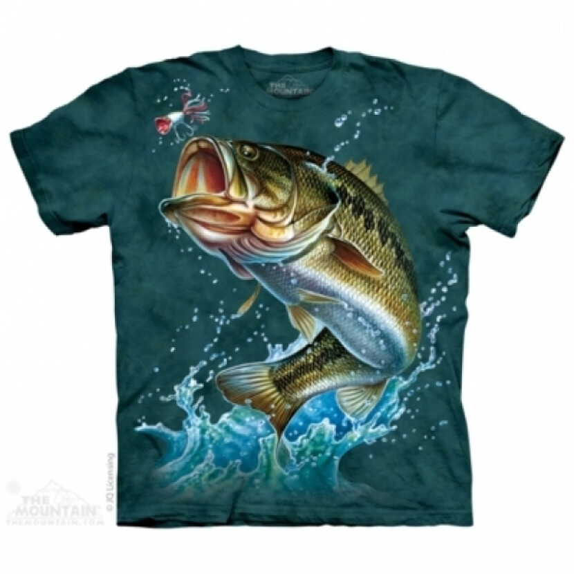 Tričko unisex The Mountain Bass (ostriež) - modré, L