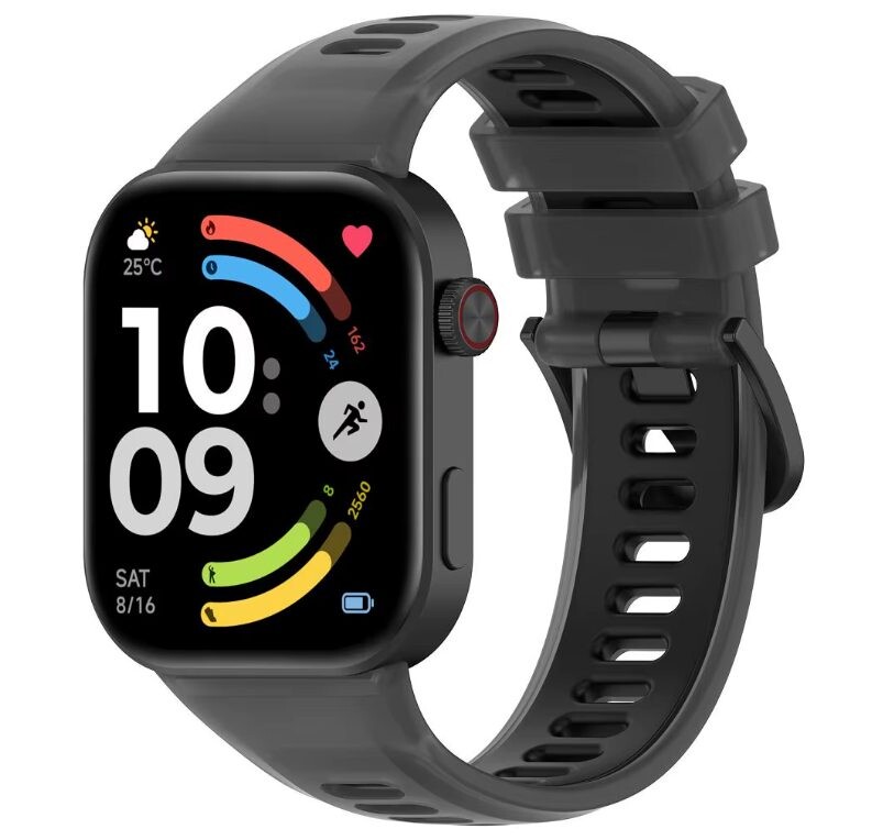eses Silikonový remienok pre Xiaomi Redmi Watch 4, 5, 6 a Smart Band 8 Pro, 9 Pro a 10 Pro - Čierny