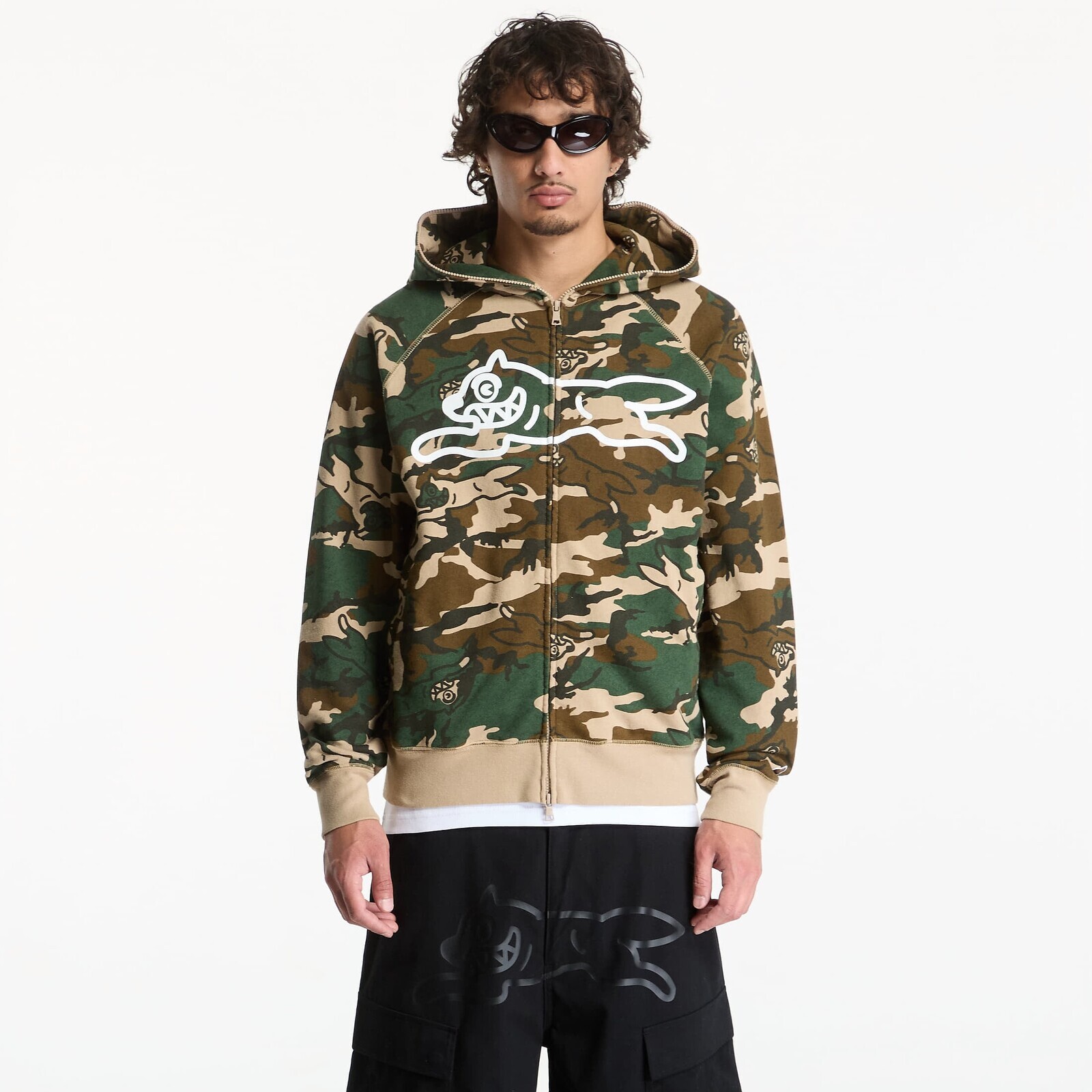 Mikina Billionaire Boys Club Icecream Running Dog Woodland Camo Zip Through Hood Multi XL