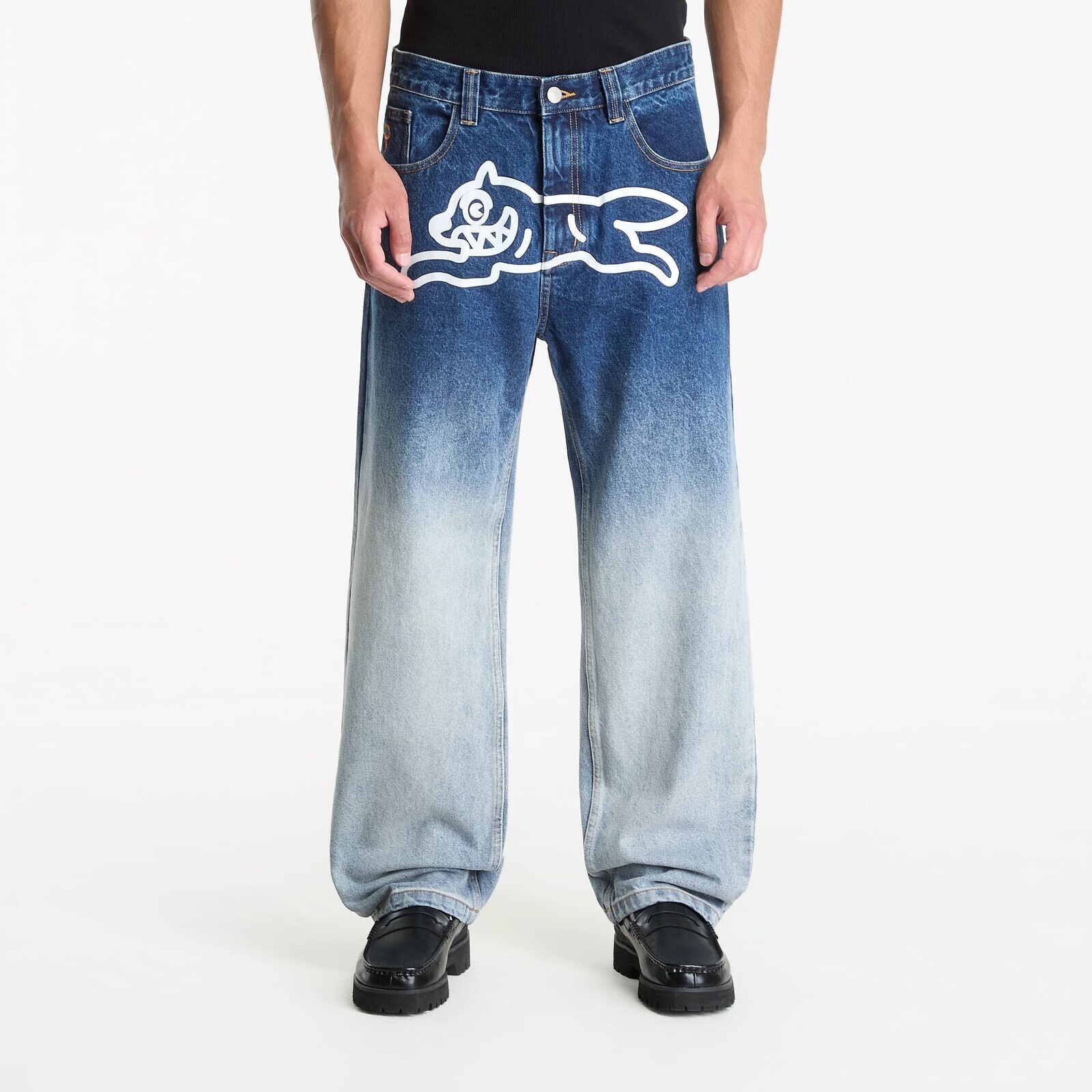 Džínsy Billionaire Boys Club Icecream Fade Out Running Dog Double Scoop Denim Pants Mid Wash Blue 36