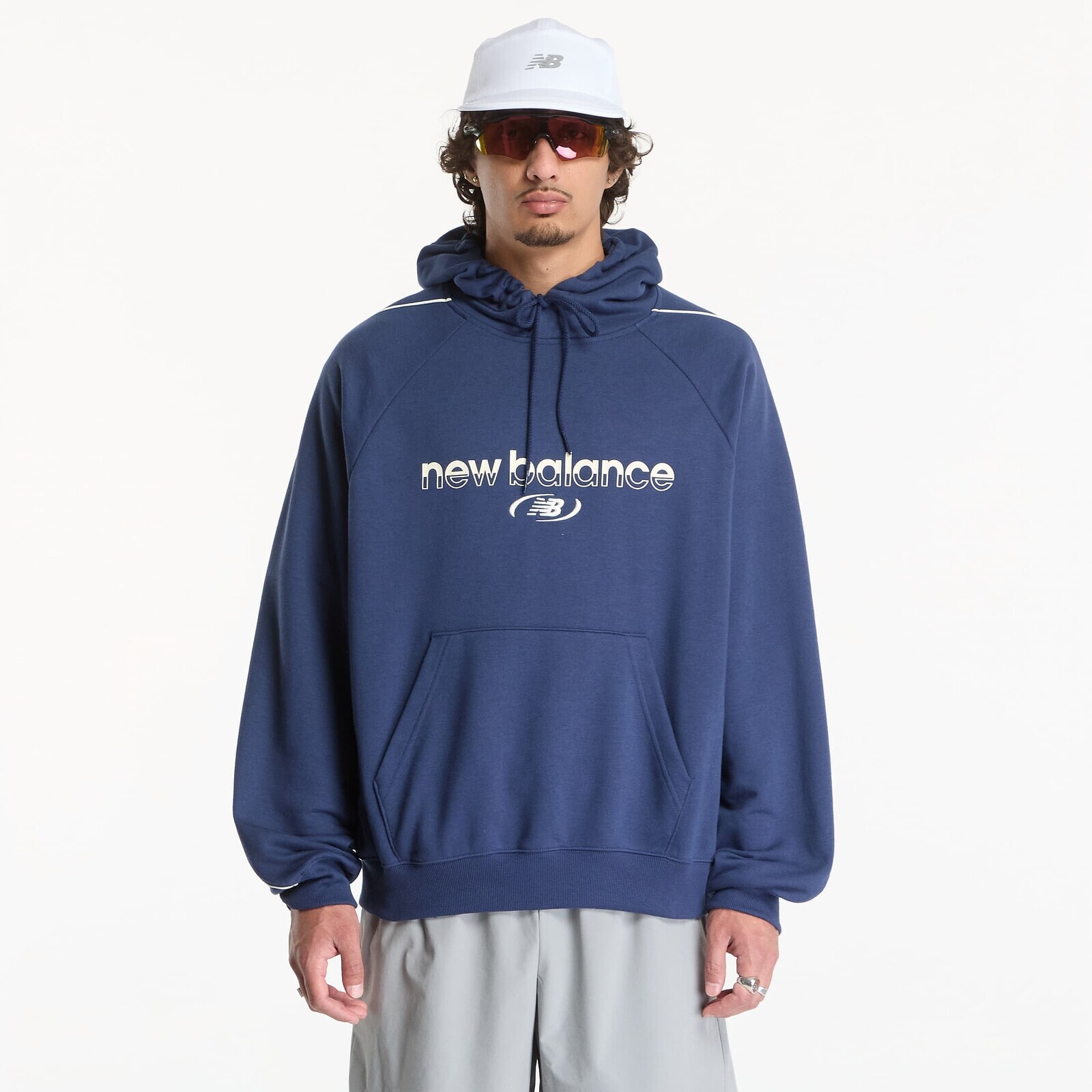 Mikina New Balance Trackside French Terry Hoodie Nb Navy XL