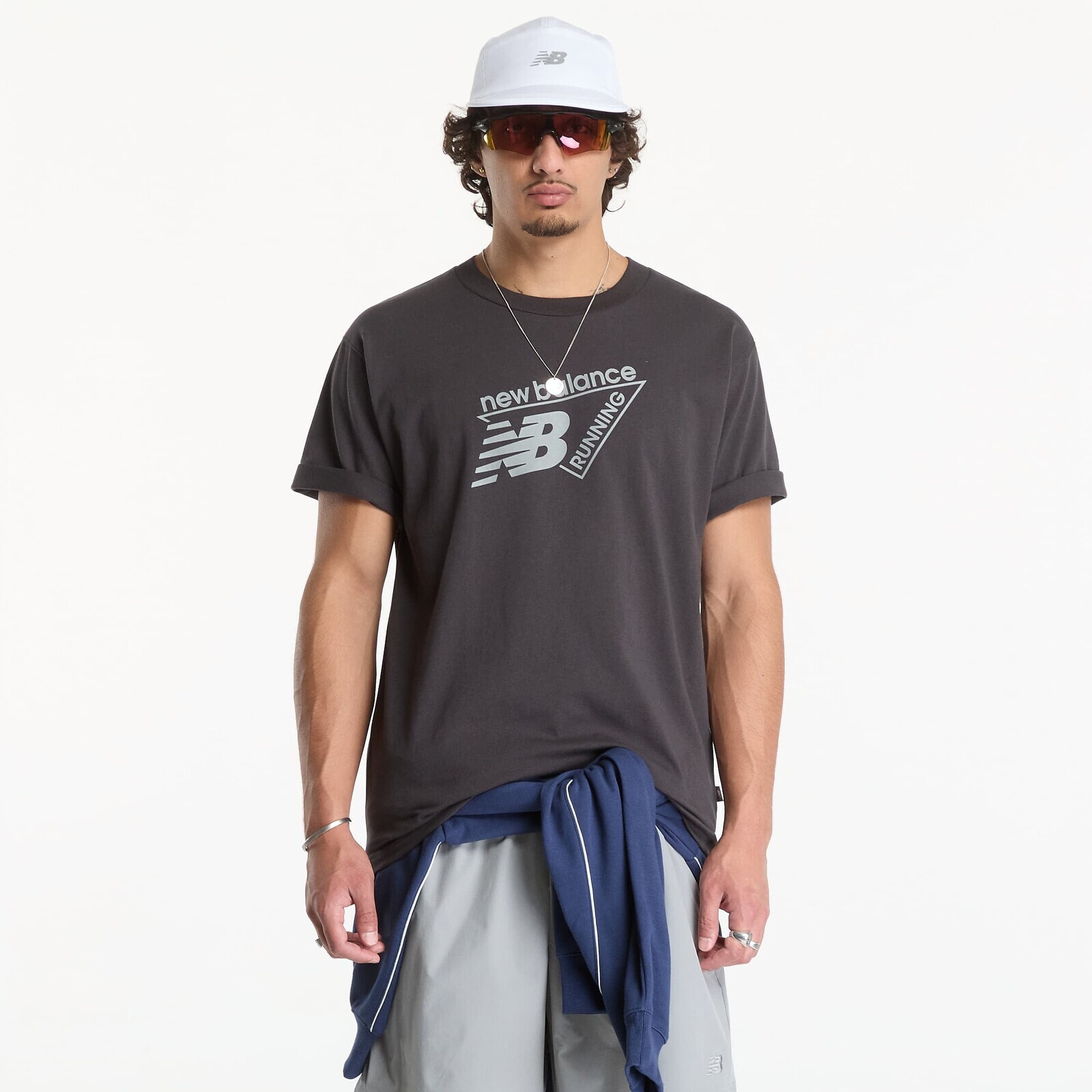 Tričko New Balance Classic Tri-Logo T-shirt Black Cement XL