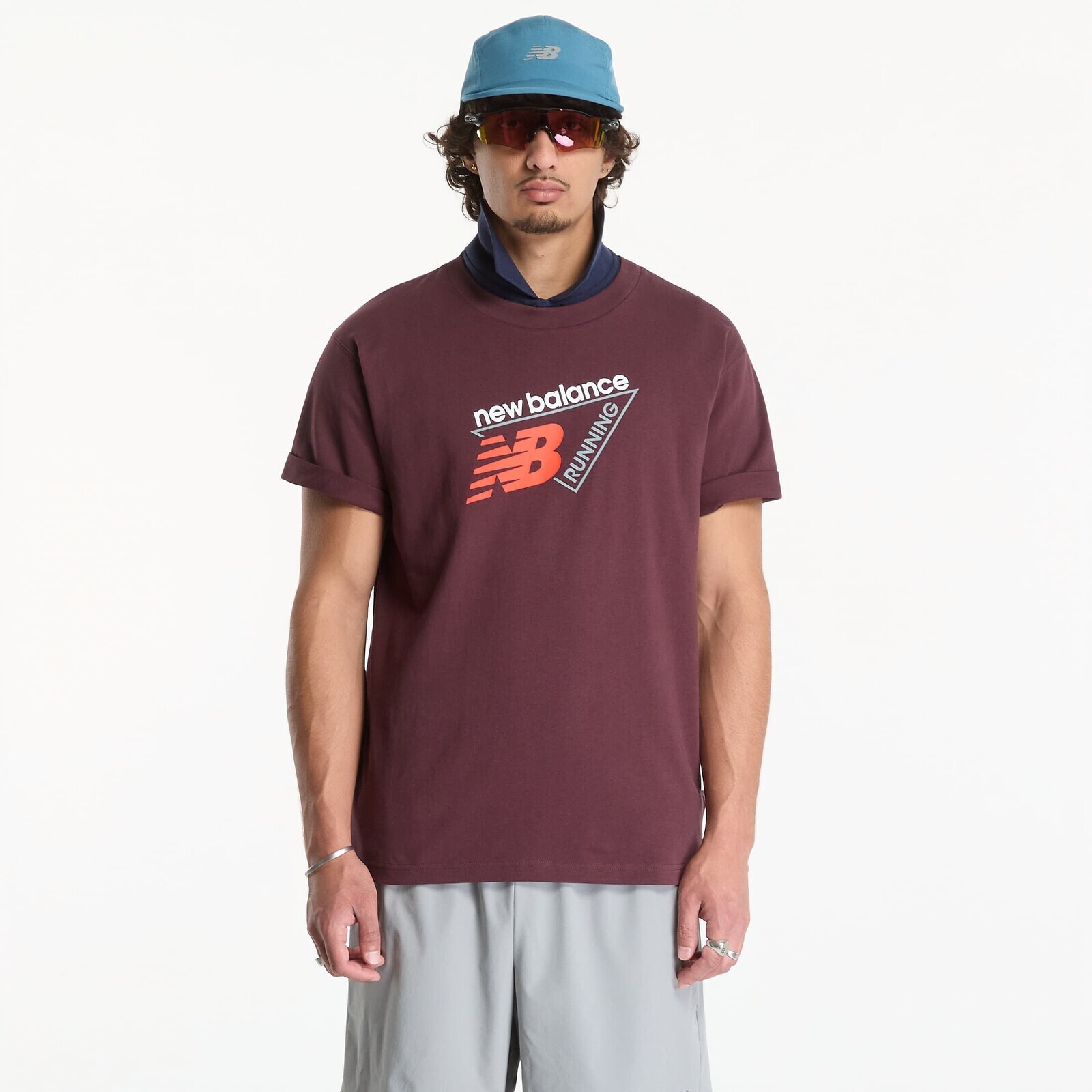 Tričko New Balance Classic Tri-Logo T-shirt Cherry Leather S