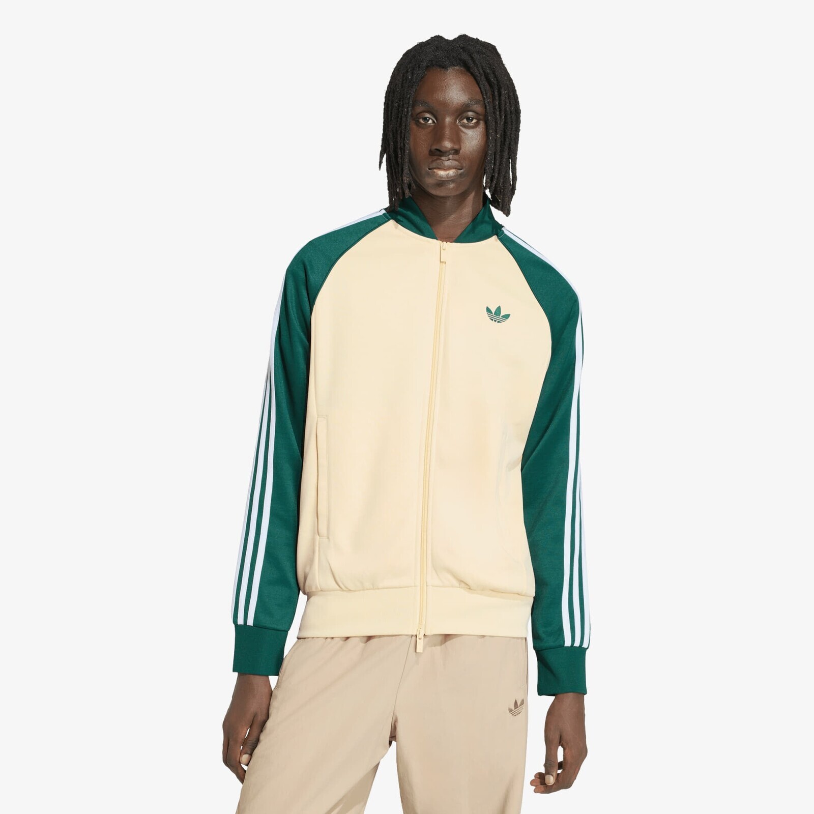 Mikina adidas Sst Track Top Warm Vanilla/ Collegiate Green M