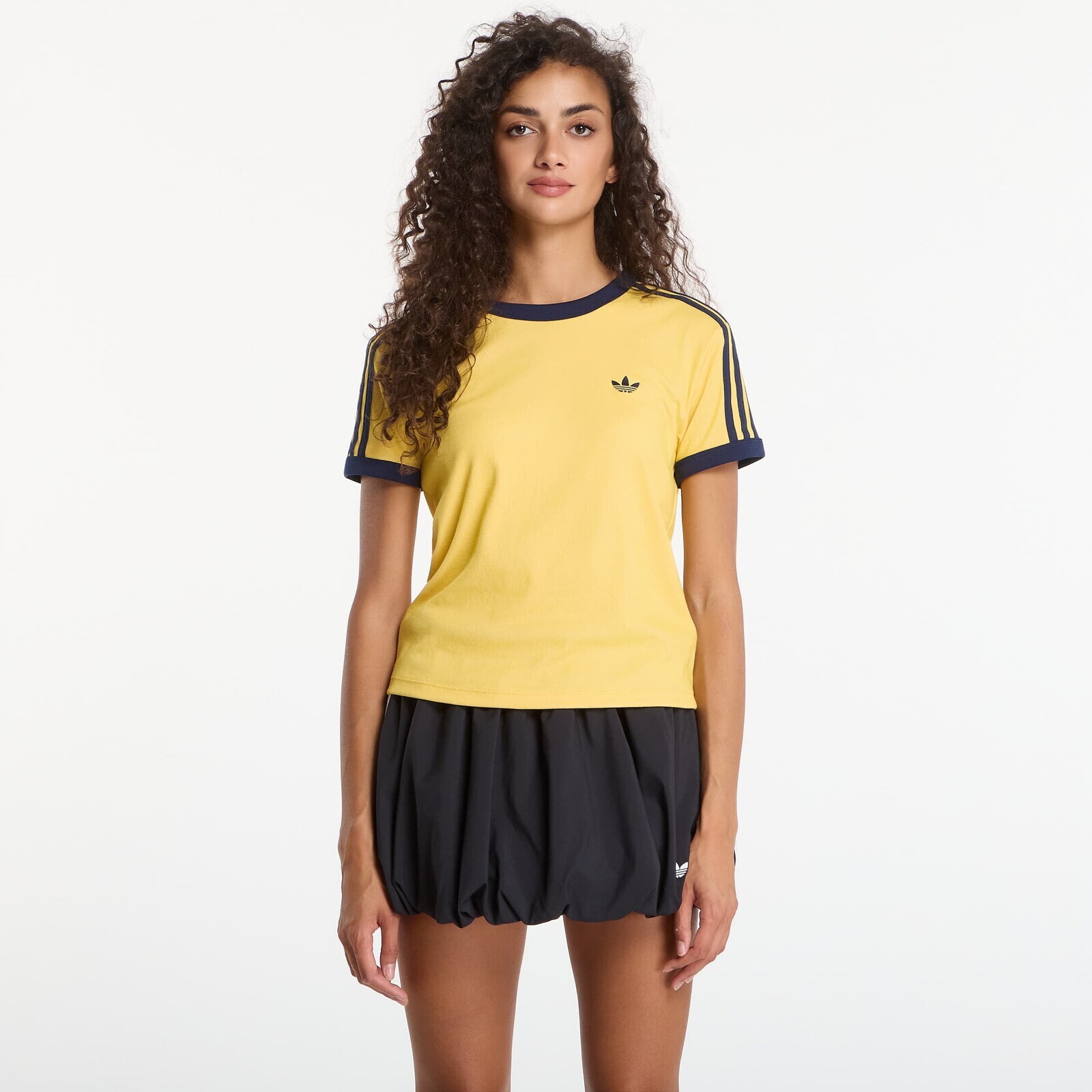 Tričko adidas Heather 3-Stripes Cali T-Shirt Warm Vanilla/ Bold Gold/ Night Indigo M